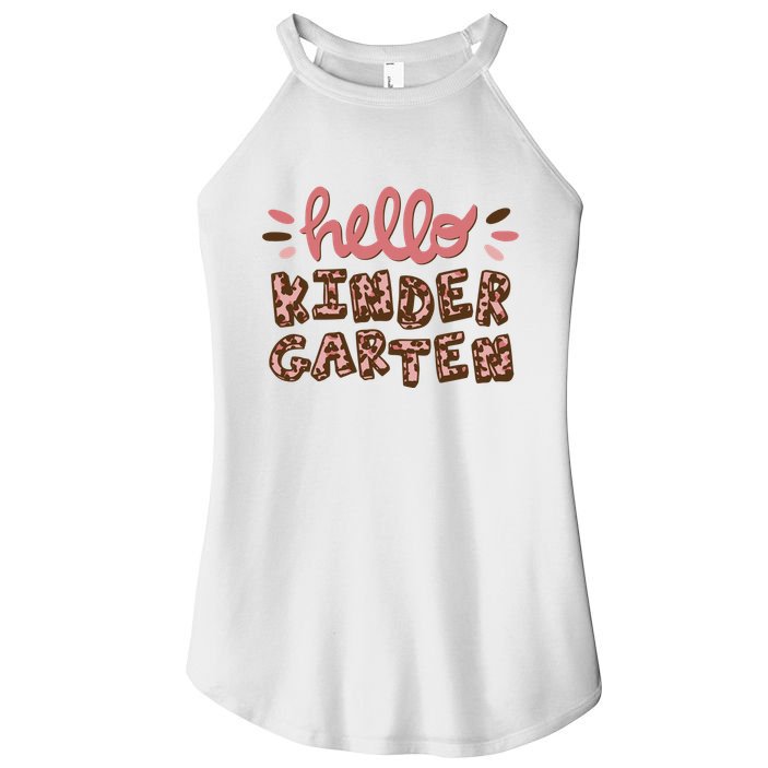 Hello Kindergarten Leopard Cute Women's Perfect Tri Rocker Tank