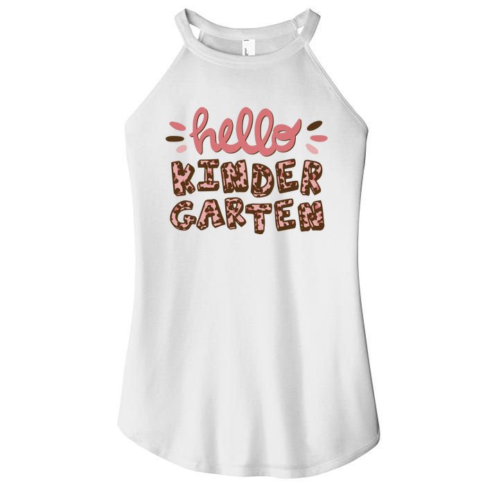 Hello Kindergarten Leopard Cute Women's Perfect Tri Rocker Tank