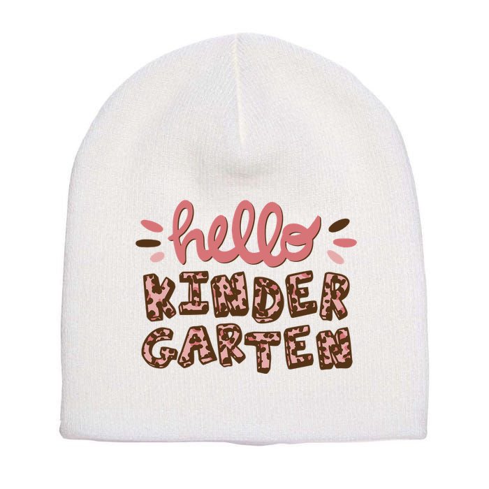 Hello Kindergarten Leopard Cute Short Acrylic Beanie