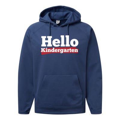 Hello Kindergarten Meaningful Gift Performance Fleece Hoodie