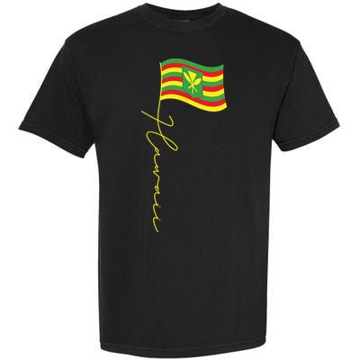 Hawaii Kanaka Maoli Signature Flag Pole Hawaiian Flag Garment-Dyed Heavyweight T-Shirt