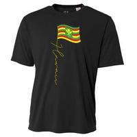 Hawaii Kanaka Maoli Signature Flag Pole Hawaiian Flag Cooling Performance Crew T-Shirt