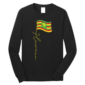 Hawaii Kanaka Maoli Signature Flag Pole Hawaiian Flag Long Sleeve Shirt