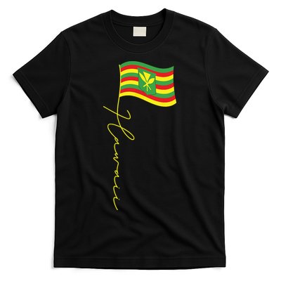 Hawaii Kanaka Maoli Signature Flag Pole Hawaiian Flag T-Shirt