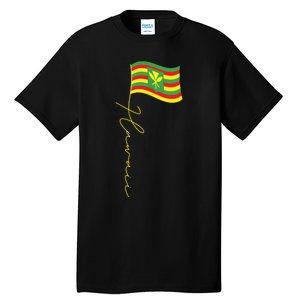 Hawaii Kanaka Maoli Signature Flag Pole Hawaiian Flag Tall T-Shirt