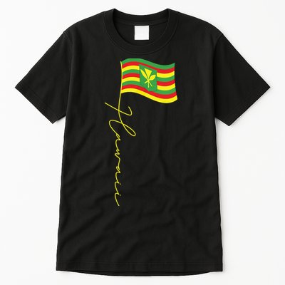 Hawaii Kanaka Maoli Signature Flag Pole Hawaiian Flag Tall T-Shirt