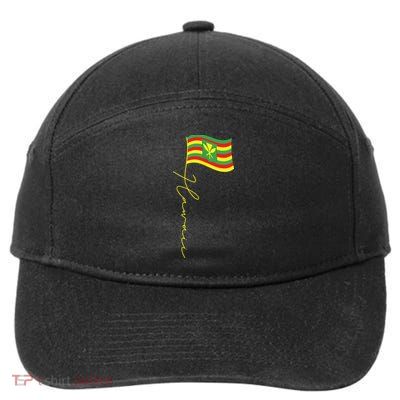 Hawaii Kanaka Maoli Signature Flag Pole Hawaiian Flag 7-Panel Snapback Hat