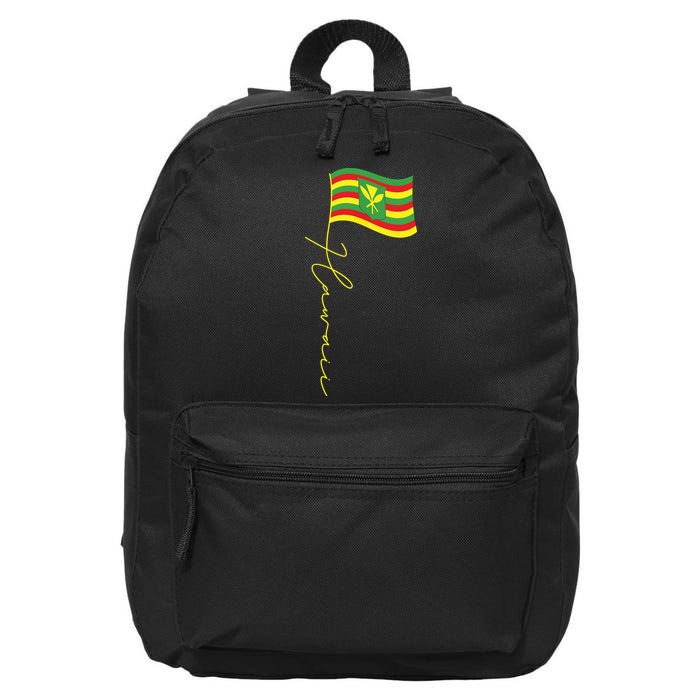 Hawaii Kanaka Maoli Signature Flag Pole Hawaiian Flag 16 in Basic Backpack