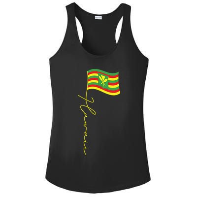 Hawaii Kanaka Maoli Signature Flag Pole Hawaiian Flag Ladies PosiCharge Competitor Racerback Tank