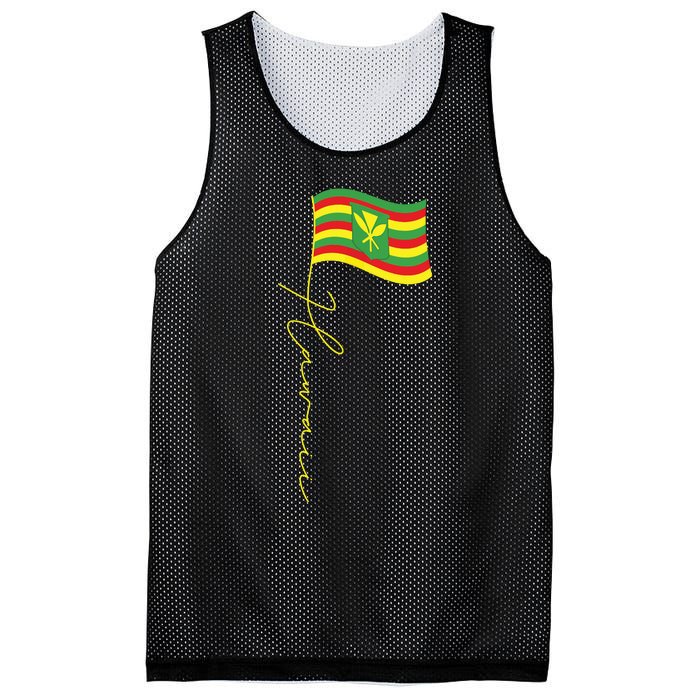 Hawaii Kanaka Maoli Signature Flag Pole Hawaiian Flag Mesh Reversible Basketball Jersey Tank