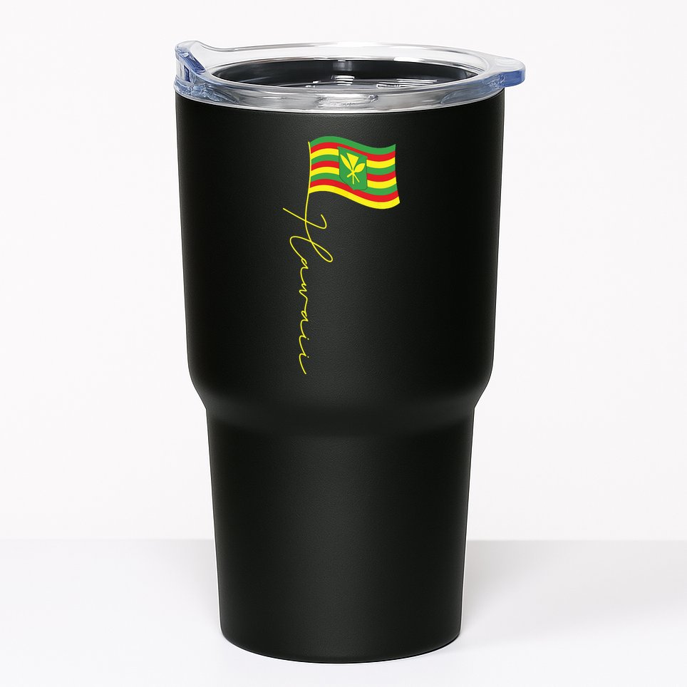 Hawaii Kanaka Maoli Signature Flag Pole Hawaiian Flag Tumbler