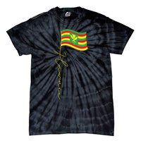 Hawaii Kanaka Maoli Signature Flag Pole Hawaiian Flag Tie-Dye T-Shirt