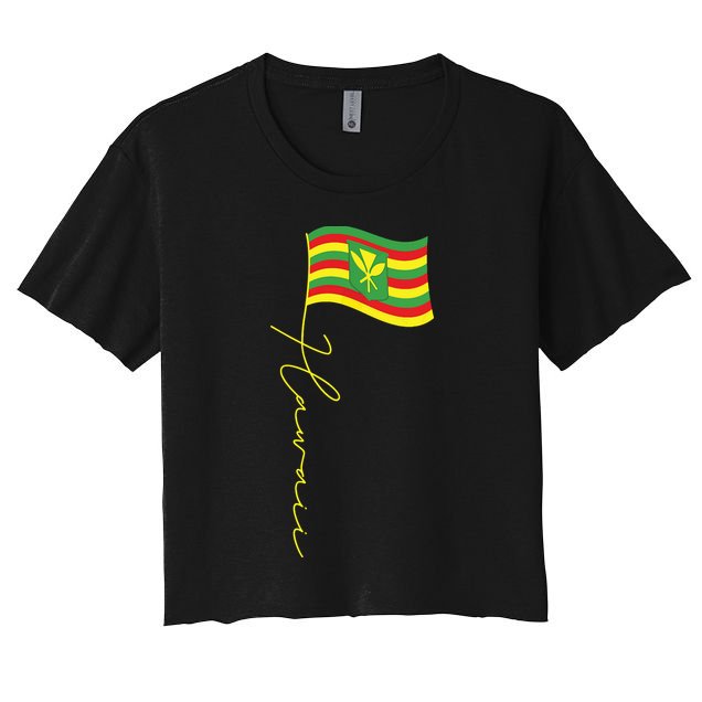 Hawaii Kanaka Maoli Signature Flag Pole Hawaiian Flag Crop Top