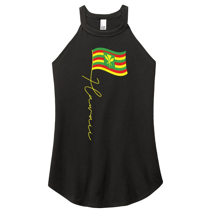 Hawaii Kanaka Maoli Signature Flag Pole Hawaiian Flag Women's Perfect Tri Rocker Tank