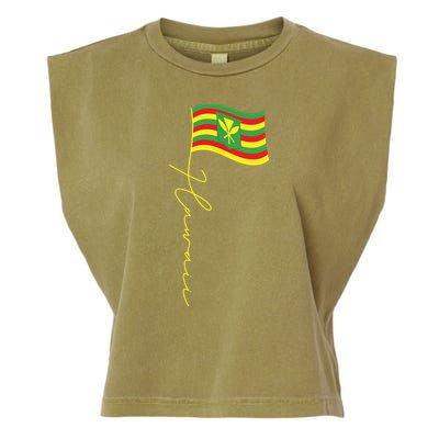 Hawaii Kanaka Maoli Signature Flag Pole Hawaiian Flag Garment-Dyed Women's Muscle Tee