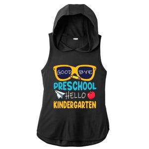 Hello Kindergarten Prek Grad Goodbye Preschool Graduation Ladies PosiCharge Tri-Blend Wicking Draft Hoodie Tank