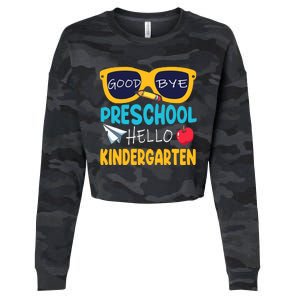 Hello Kindergarten Prek Grad Goodbye Preschool Graduation Cropped Pullover Crew