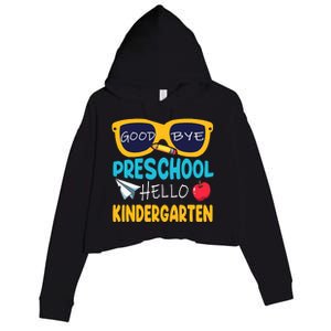 Hello Kindergarten Prek Grad Goodbye Preschool Graduation Crop Fleece Hoodie