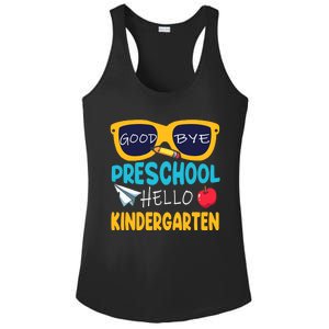 Hello Kindergarten Prek Grad Goodbye Preschool Graduation Ladies PosiCharge Competitor Racerback Tank