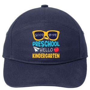 Hello Kindergarten Prek Grad Goodbye Preschool Graduation 7-Panel Snapback Hat