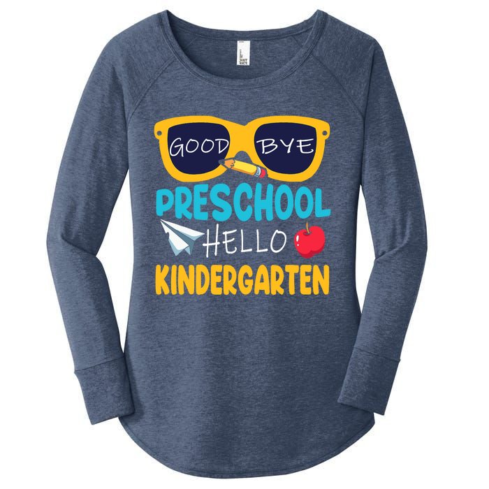 Hello Kindergarten Prek Grad Goodbye Preschool Graduation Women's Perfect Tri Tunic Long Sleeve Shirt