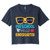 Hello Kindergarten Prek Grad Goodbye Preschool Graduation Women's Crop Top Tee