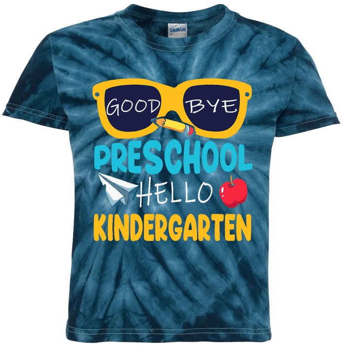 Hello Kindergarten Prek Grad Goodbye Preschool Graduation Kids Tie-Dye T-Shirt