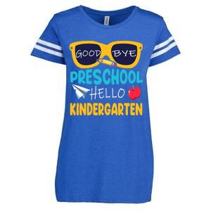 Hello Kindergarten Prek Grad Goodbye Preschool Graduation Enza Ladies Jersey Football T-Shirt