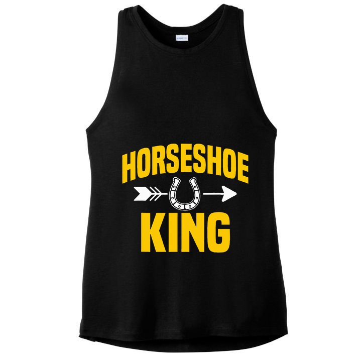 Horseshoe King Pitching Horse Lover Ferrier Ladies PosiCharge Tri-Blend Wicking Tank