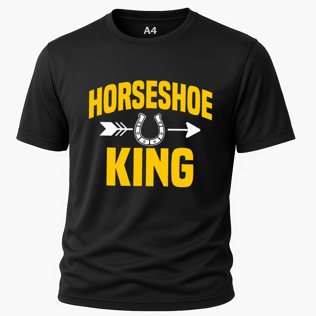 Horseshoe King Pitching Horse Lover Ferrier Cooling Performance Crew T-Shirt