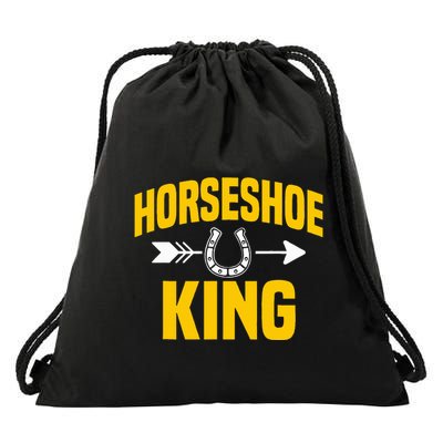 Horseshoe King Pitching Horse Lover Ferrier Drawstring Bag
