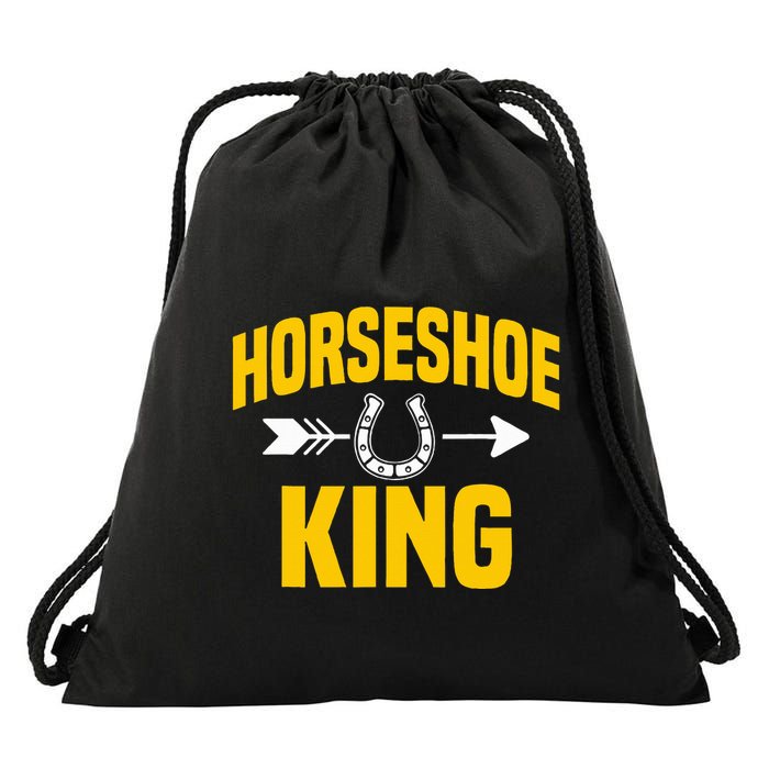 Horseshoe King Pitching Horse Lover Ferrier Drawstring Bag
