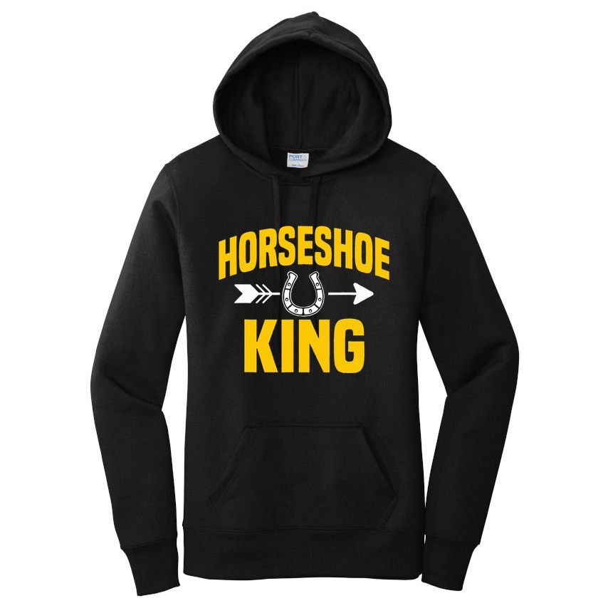 Horseshoe King Pitching Horse Lover Ferrier Women's Pullover Hoodie
