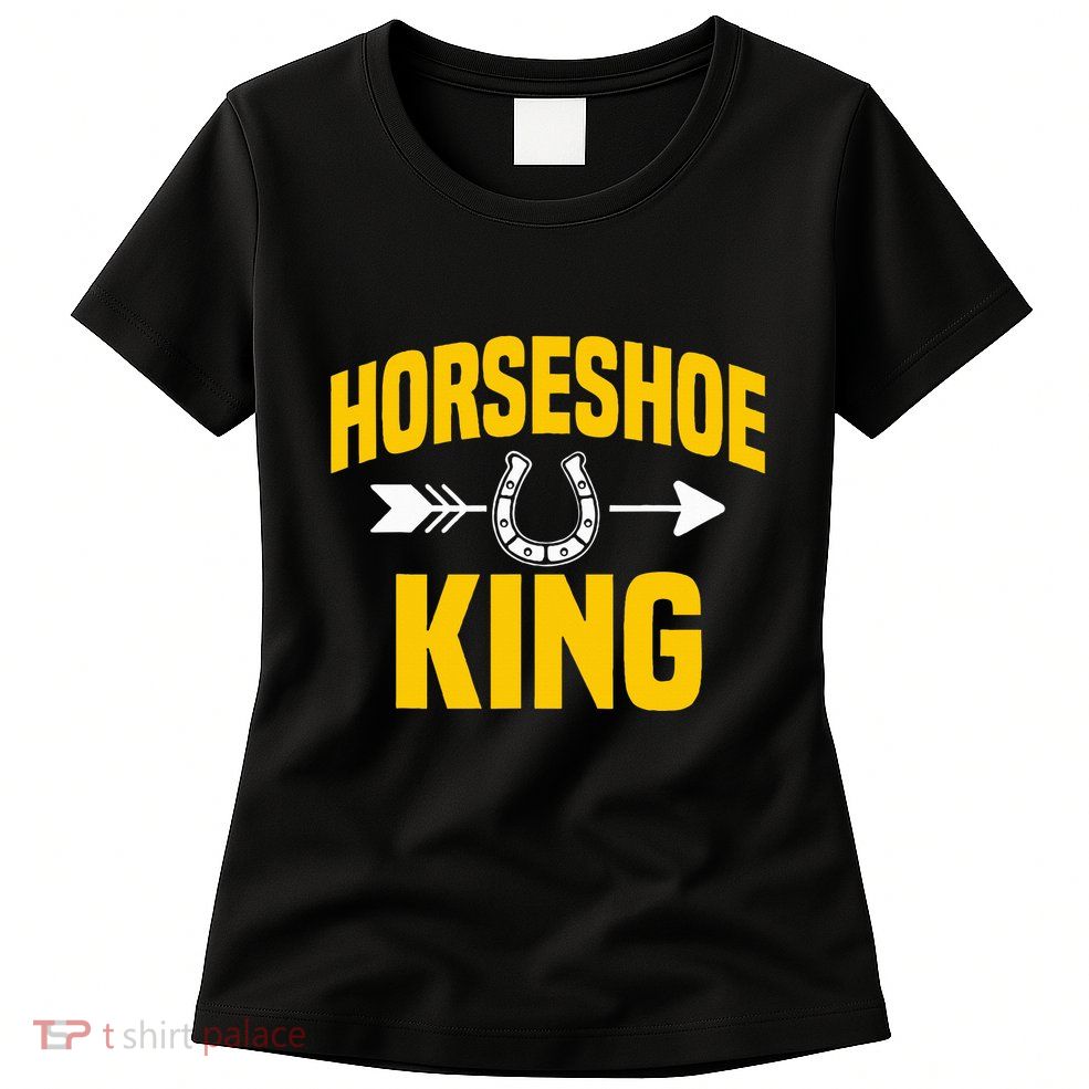 Horseshoe King Pitching Horse Lover Ferrier Womens T-Shirt