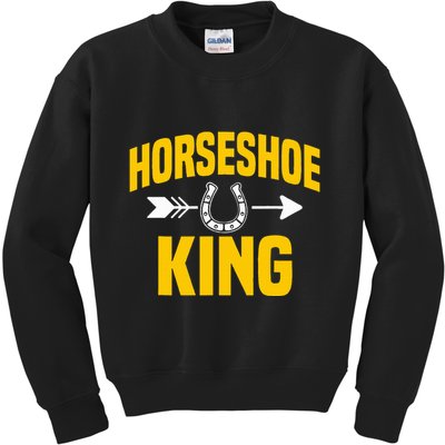 Horseshoe King Pitching Horse Lover Ferrier Kids Sweatshirt