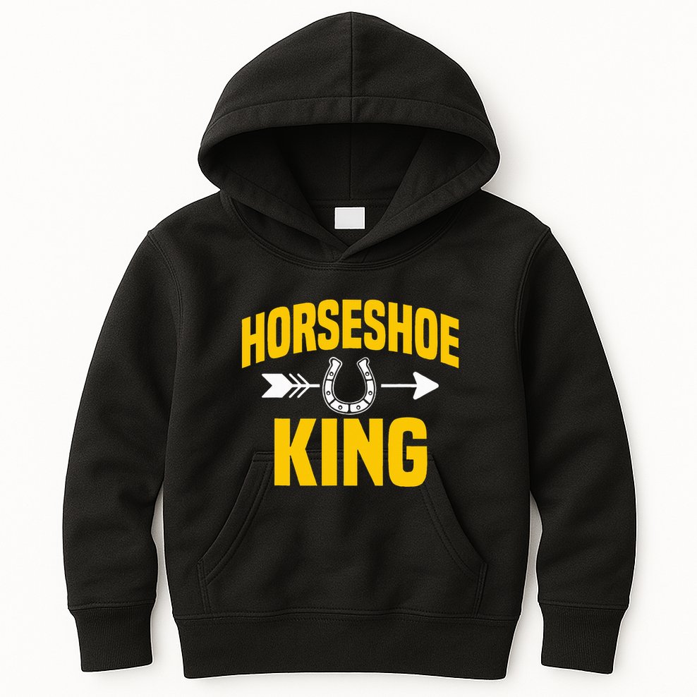 Horseshoe King Pitching Horse Lover Ferrier Kids Hoodie