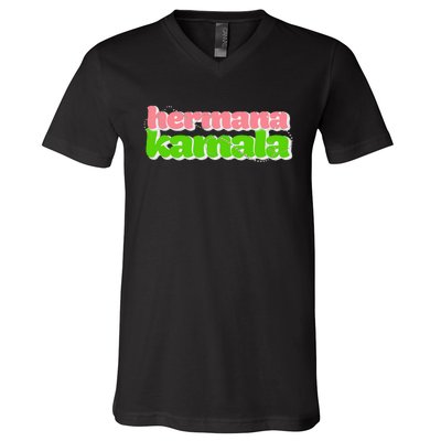 Hermana Kamala Pearlie Girlie Billionisa Boutique V-Neck T-Shirt