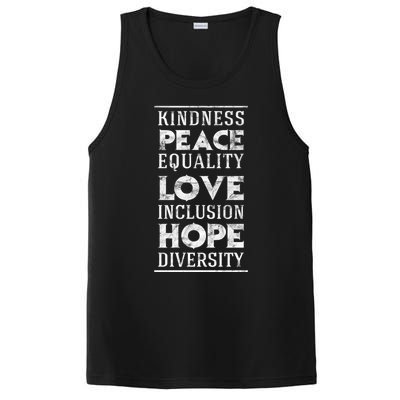 Hu Kindness Peace Equality Love Inclusion Diversity Gift PosiCharge Competitor Tank