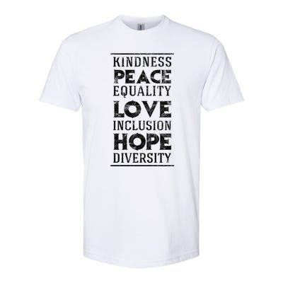 Hu Kindness Peace Equality Love Inclusion Diversity Gift Softstyle CVC T-Shirt