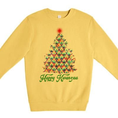 Happy Kwanzaa Pattern Christmas Tree Premium Crewneck Sweatshirt