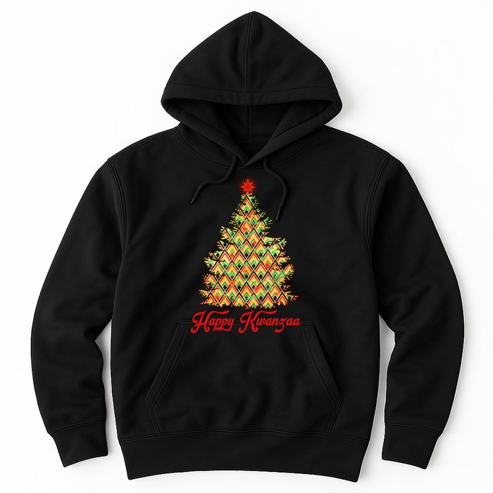 Happy Kwanzaa Pattern Christmas Tree Hoodie