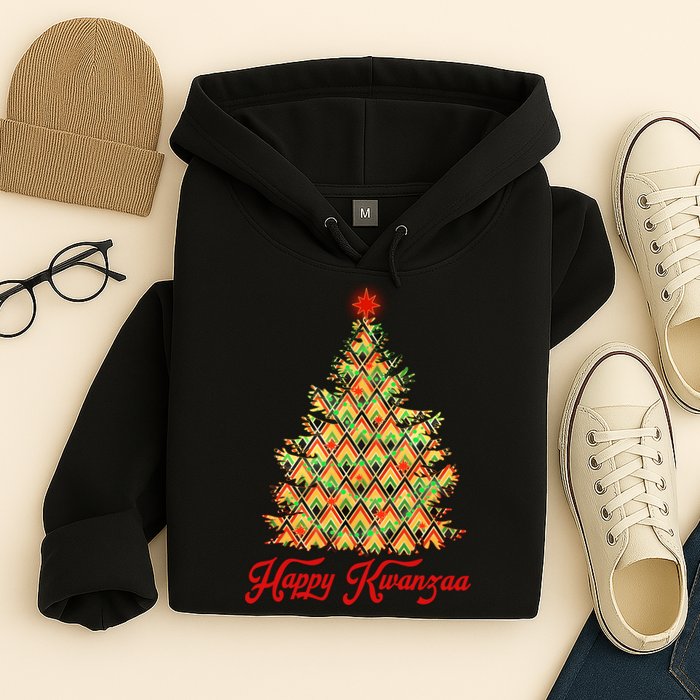 Happy Kwanzaa Pattern Christmas Tree Hoodie