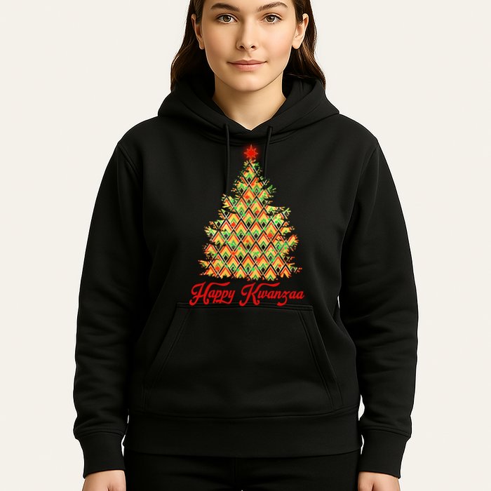 Happy Kwanzaa Pattern Christmas Tree Hoodie