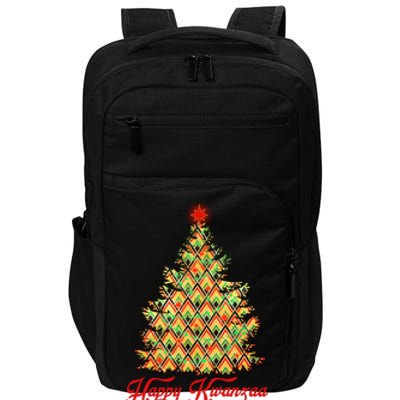 Happy Kwanzaa Pattern Christmas Tree Impact Tech Backpack