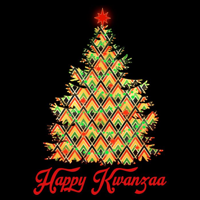 Happy Kwanzaa Pattern Christmas Tree Backpack