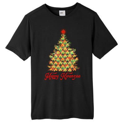 Happy Kwanzaa Pattern Christmas Tree Tall Fusion ChromaSoft Performance T-Shirt