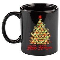 Happy Kwanzaa Pattern Christmas Tree 11oz C Handle Ceramic Mug