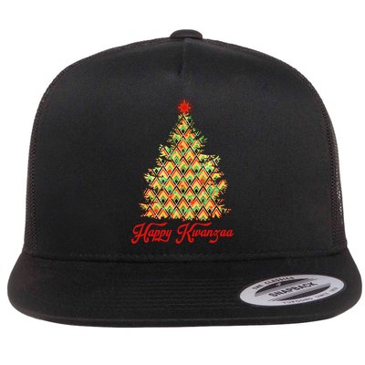 Happy Kwanzaa Pattern Christmas Tree Flatbill Hat