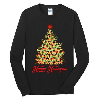 Happy Kwanzaa Pattern Christmas Tree Tall Long Sleeve T-Shirt
