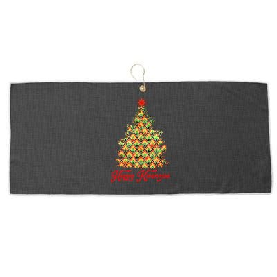 Happy Kwanzaa Pattern Christmas Tree Large Microfiber Waffle Golf Towel